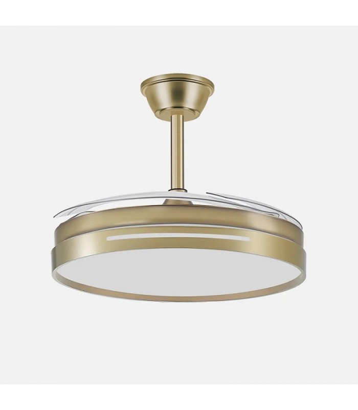 Ventilador Micenas Cuero DC 59W 6980Lm 4 Aspas CCT