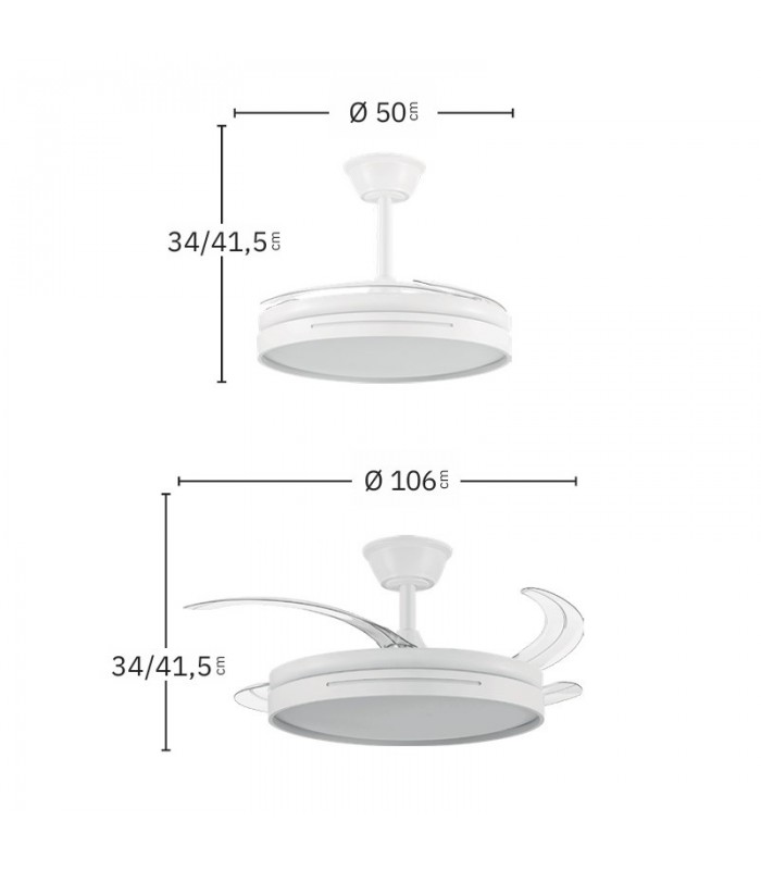 Ventilador Micenas Cuero DC 59W 6980Lm 4 Aspas CCT