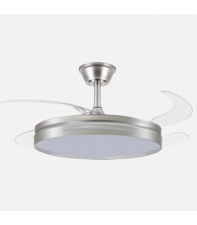 Ventilador Micenas Níquel DC 59W 6980Lm 4 Aspas CCT