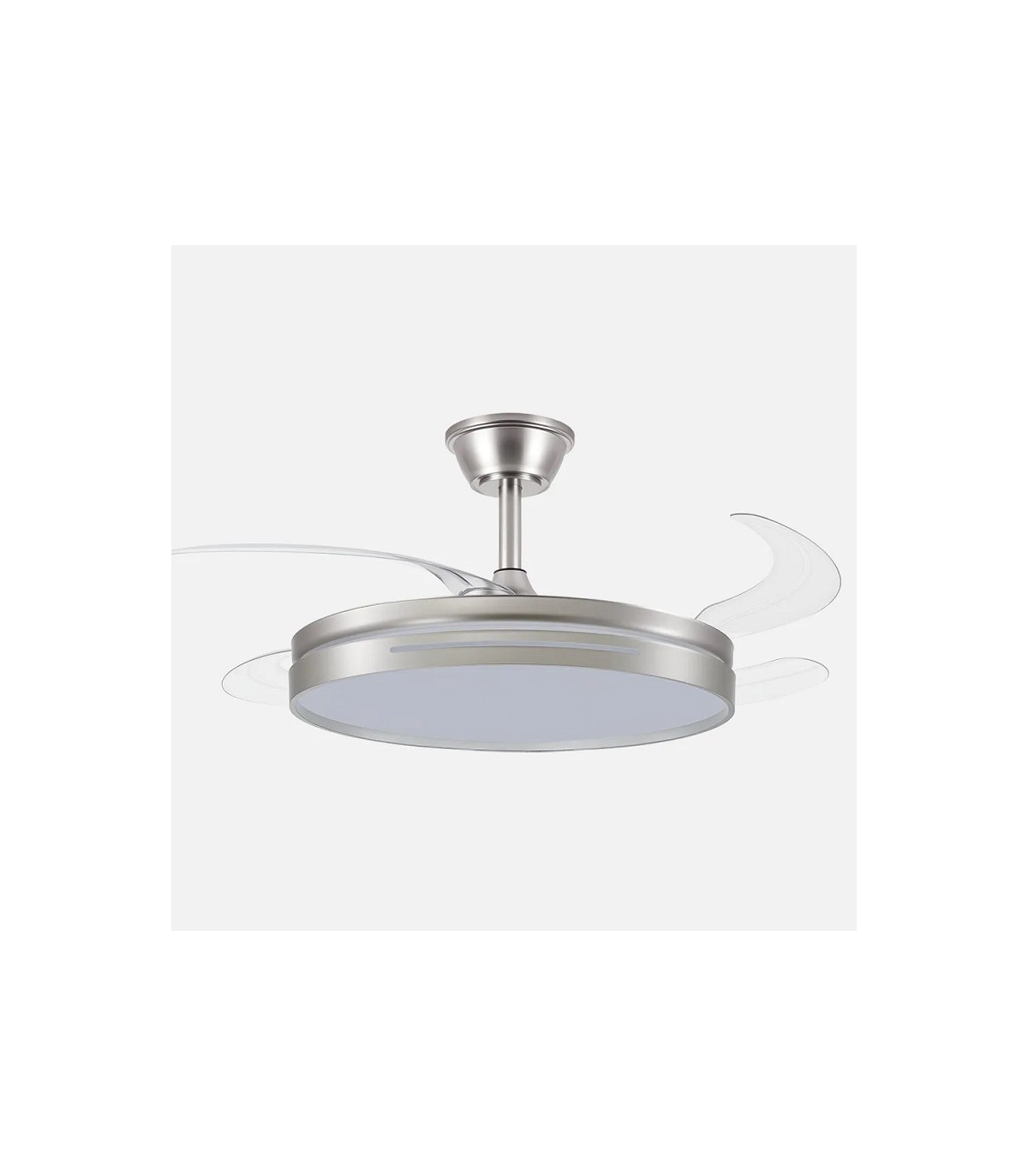Ventilador Micenas Níquel DC 59W 6980Lm 4 Aspas CCT