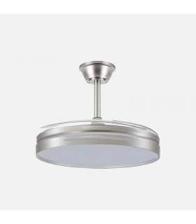 Ventilador Micenas Níquel DC 59W 6980Lm 4 Aspas CCT
