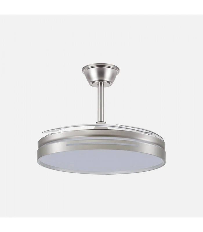 Ventilador Micenas Níquel DC 59W 6980Lm 4 Aspas CCT