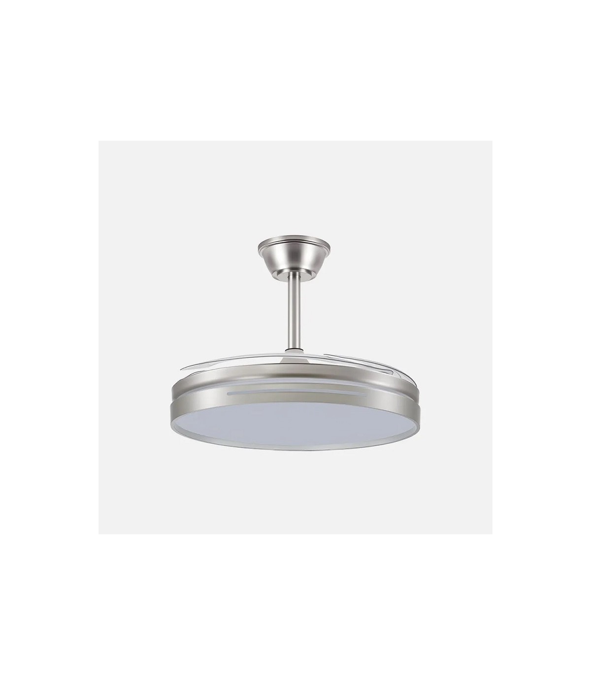 Ventilador Micenas Níquel DC 59W 6980Lm 4 Aspas CCT