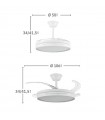 Ventilador Micenas Níquel DC 59W 6980Lm 4 Aspas CCT