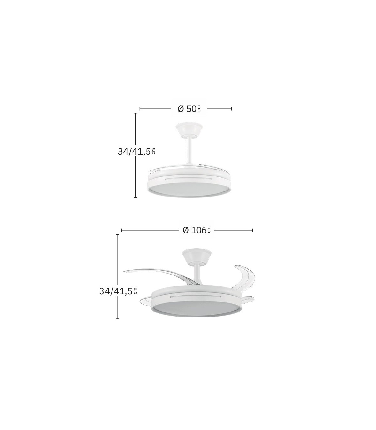 Ventilador Micenas Níquel DC 59W 6980Lm 4 Aspas CCT