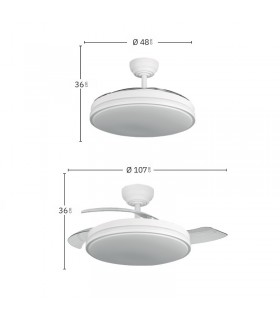 Ventilador de Techo PARLATORE Blanco DC 60W 6980Lm 3 Aspas CCT Control por Voz
