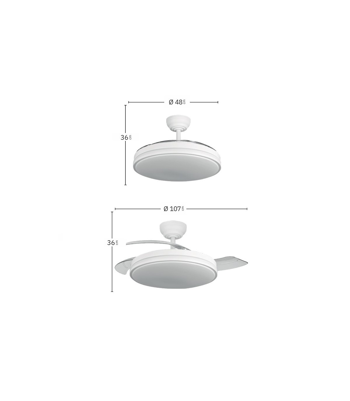 Ventilador de Techo PARLATORE Blanco DC 60W 6980Lm 3 Aspas CCT Control por Voz