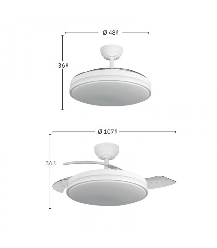 Ventilador de Techo PARLATORE Blanco/Haya DC 60W 6980Lm 3 Aspas CCT Control por Voz