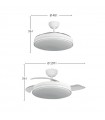 Ventilador de Techo PARLATORE Blanco/Haya DC 60W 6980Lm 3 Aspas CCT Control por Voz