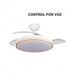 Ventilador de Techo PARLATORE Blanco/Haya DC 60W 6980Lm 3 Aspas CCT Control por Voz