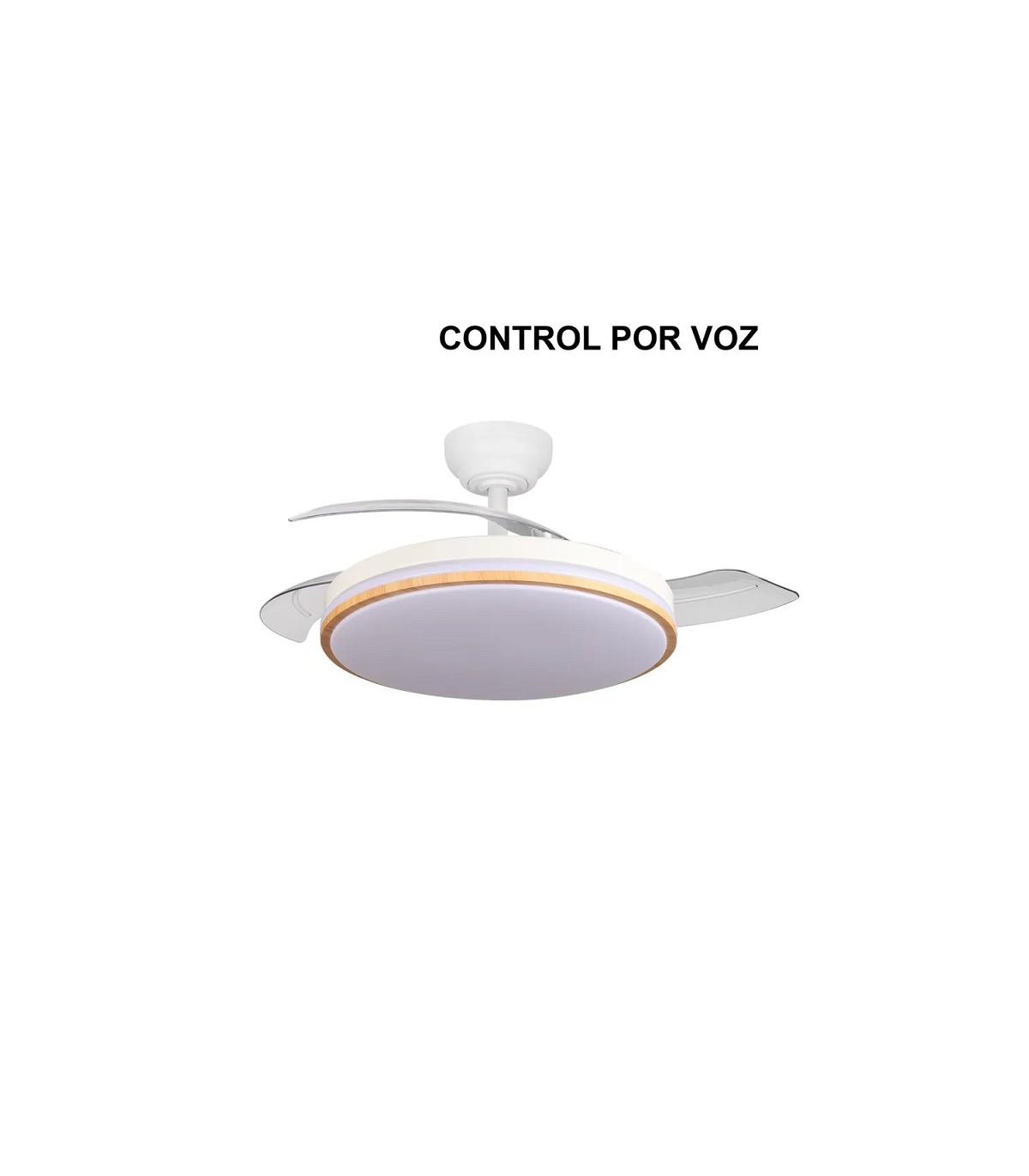 Ventilador de Techo PARLATORE Blanco/Haya DC 60W 6980Lm 3 Aspas CCT Control por Voz