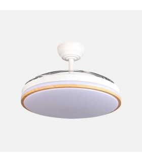 Ventilador de Techo PARLATORE Blanco/Haya DC 60W 6980Lm 3 Aspas CCT Control por Voz