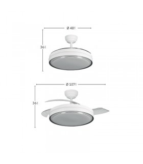 Ventilador de Techo SIUX Blanco DC 60W 6980Lm 3 Aspas CCT