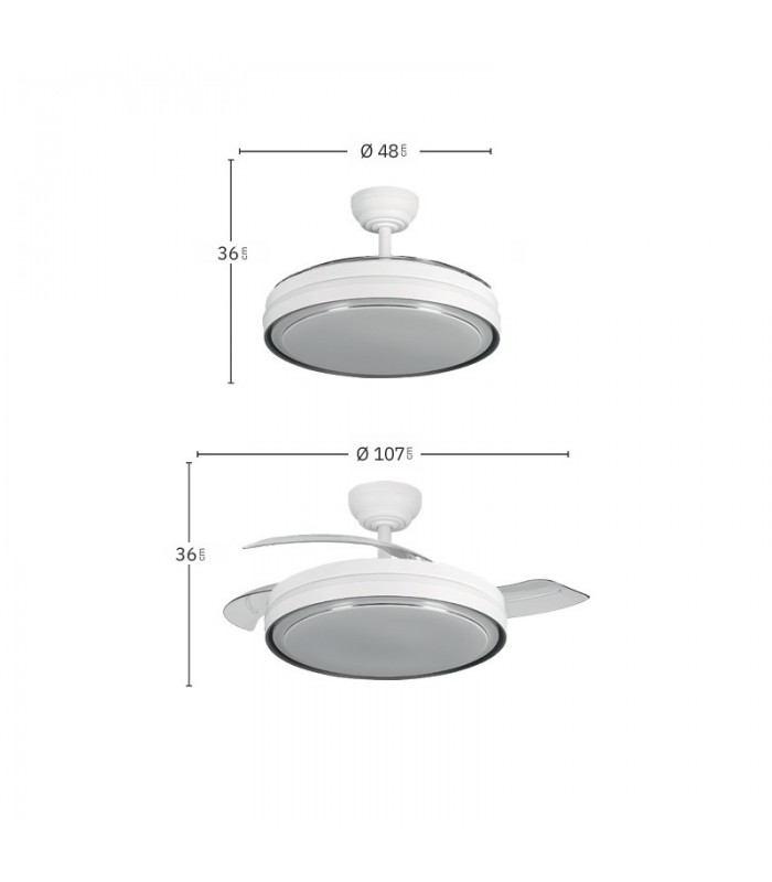 Ventilador de Techo SIUX Blanco DC 60W 6980Lm 3 Aspas CCT