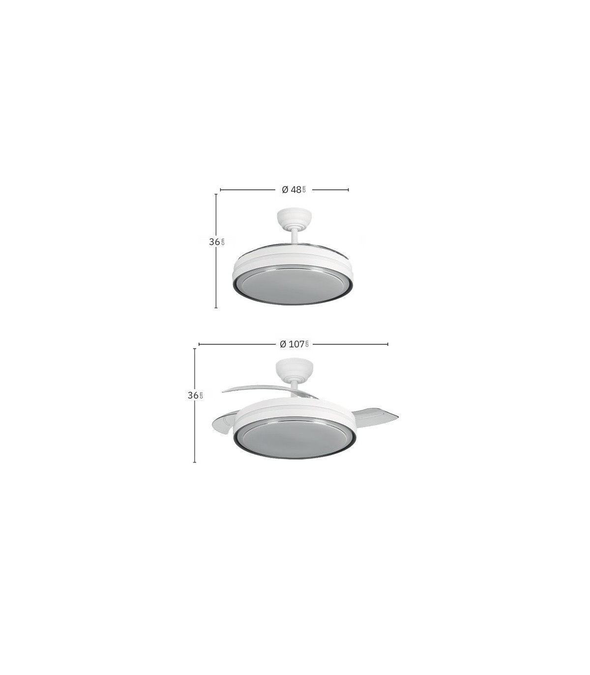 Ventilador de Techo SIUX Blanco DC 60W 6980Lm 3 Aspas CCT