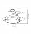 Ventilador Esparta-XXS DC 44W 5182Lm 3 Aspas Blanco CCT