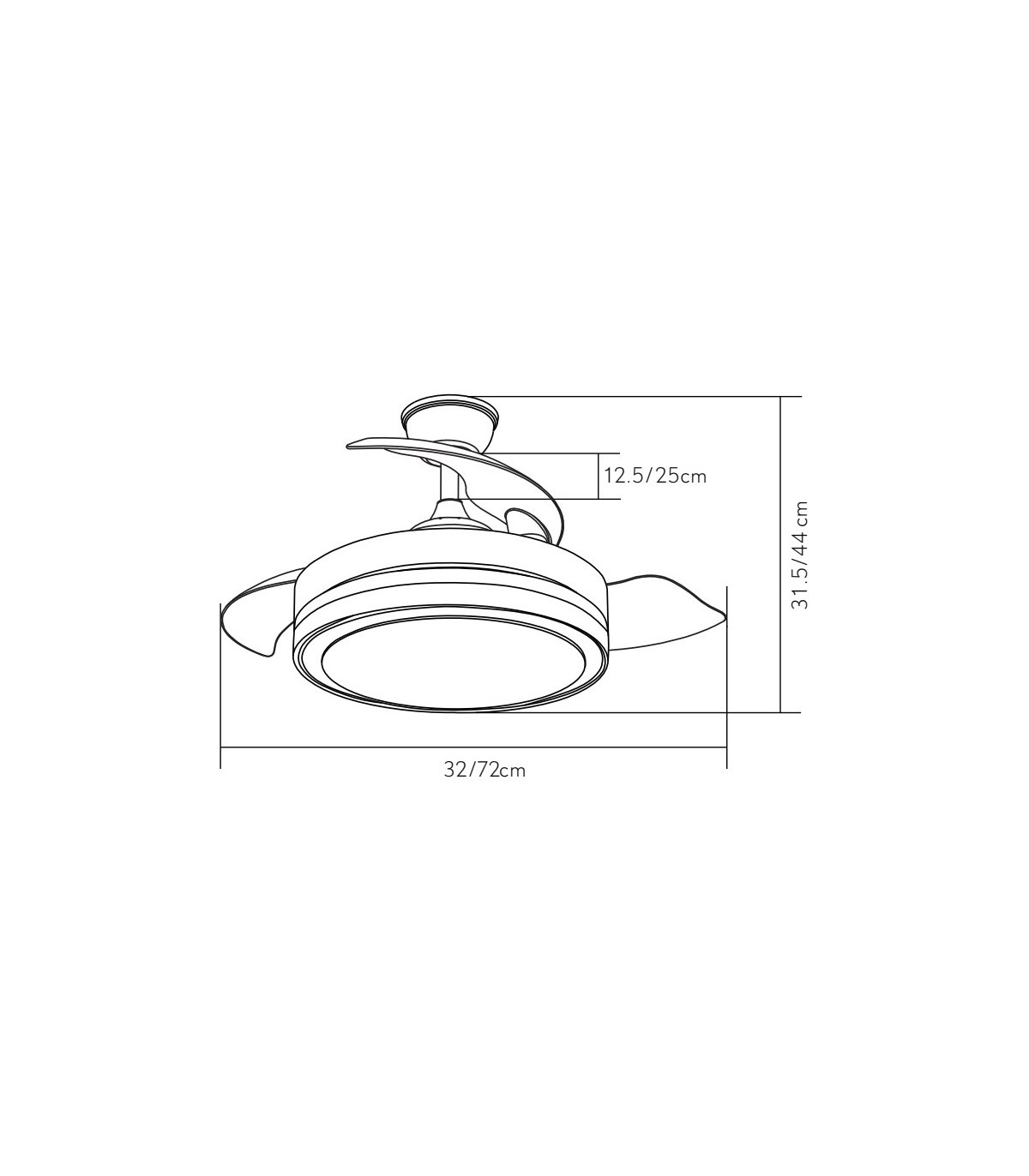 Ventilador Esparta-XXS DC 44W 5182Lm 3 Aspas Blanco CCT