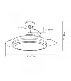 Ventilador Esparta DC 59W 6980Lm 3 Aspas Blanco CCT