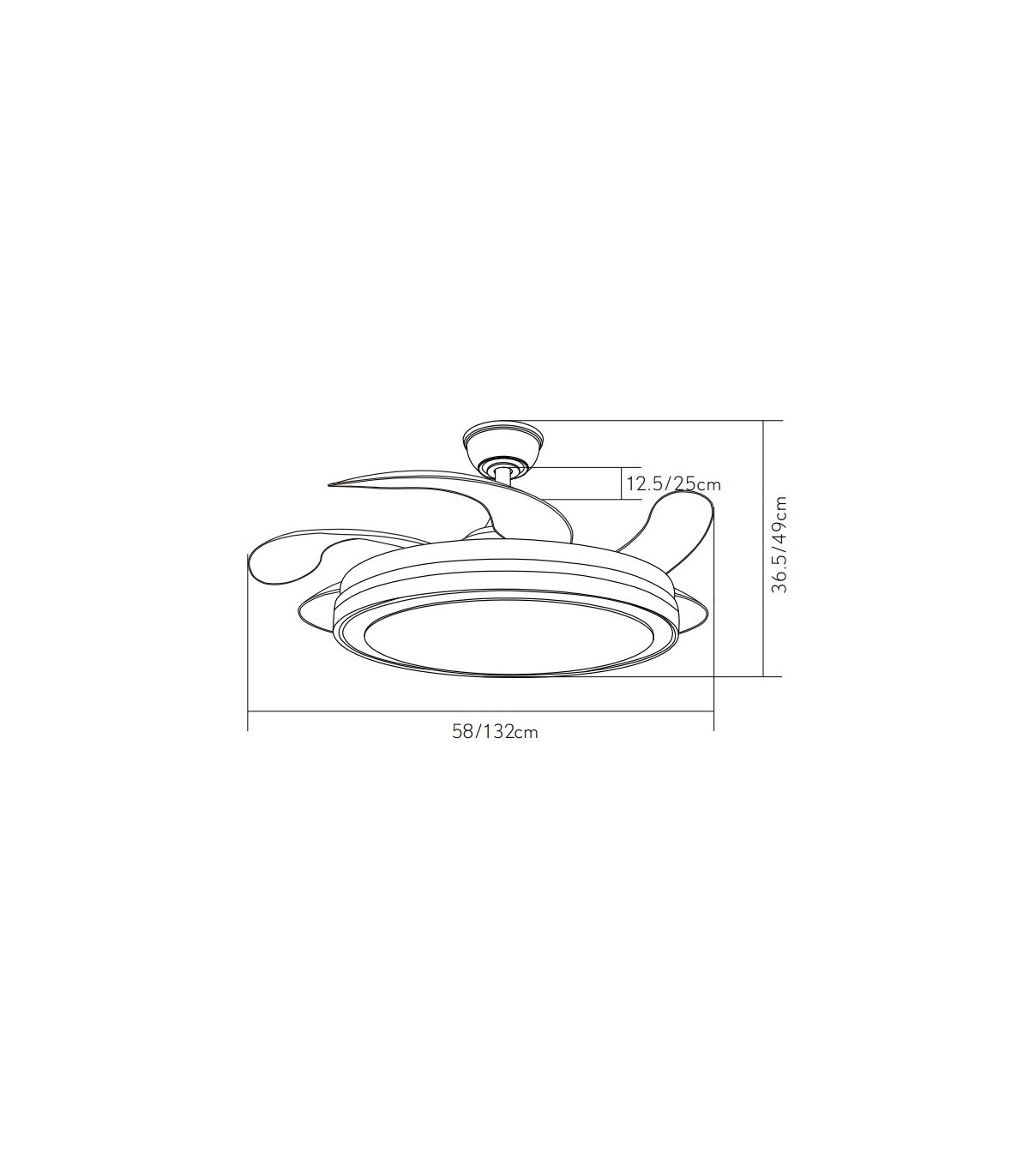 Ventilador Esparta-XL DC 80W 10255Lm 5 Aspas Blanco CCT