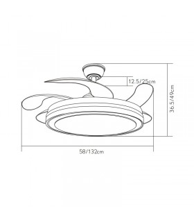 Ventilador Esparta-XL DC 80W 10255Lm 5 Aspas Negro CCT