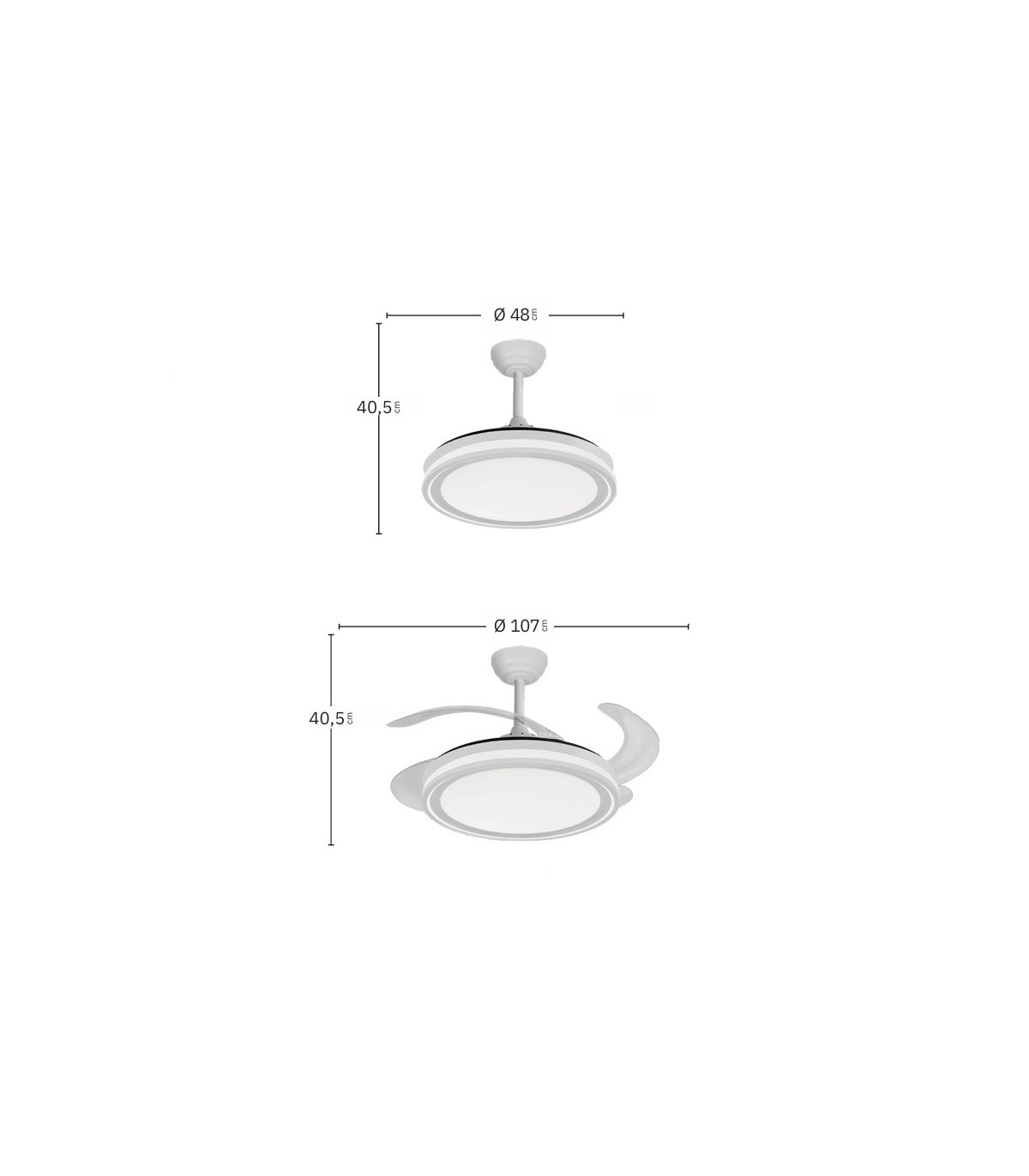 Ventilador de Techo BANDIDO Blanco DC 59W 5900Lm 4 Aspas CCT