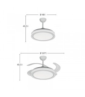 Ventilador de Techo BANDIDO Blanco/Gris DC 59W 5900Lm 4 Aspas CCT