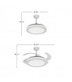 Ventilador de Techo BANDIDO Blanco/Gris DC 59W 5900Lm 4 Aspas CCT
