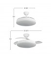 Ventilador RELAMPAGO DC 60W 6980Lm 3 Aspas Blanco/Haya CCT