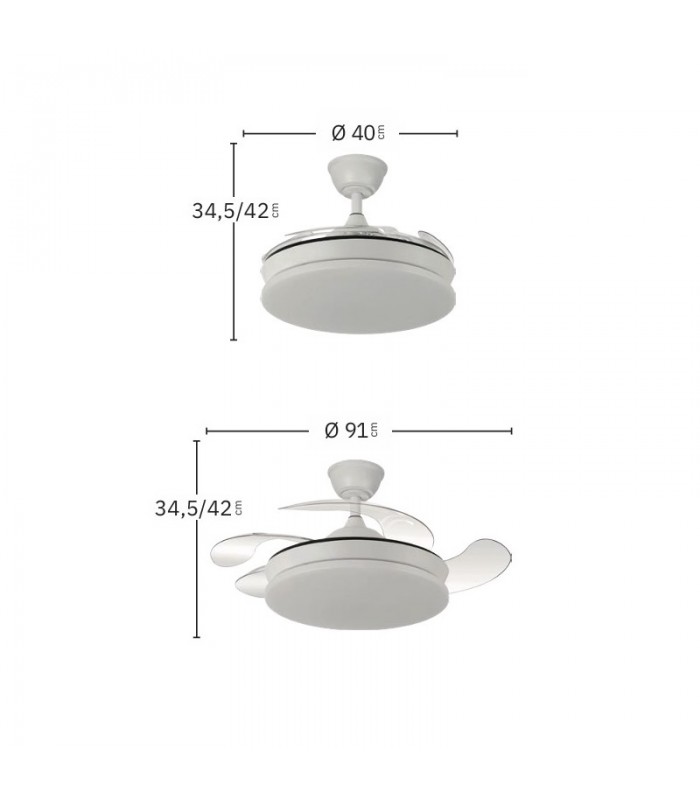 Ventilador de Techo TRIDENTE-XS Níquel DC 59W 6980Lm 4 Aspas CCT
