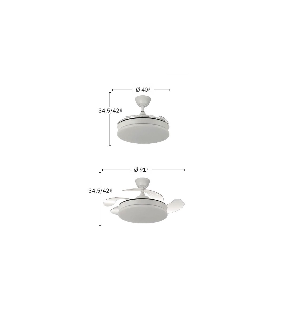 Ventilador de Techo TRIDENTE-XS Níquel DC 59W 6980Lm 4 Aspas CCT