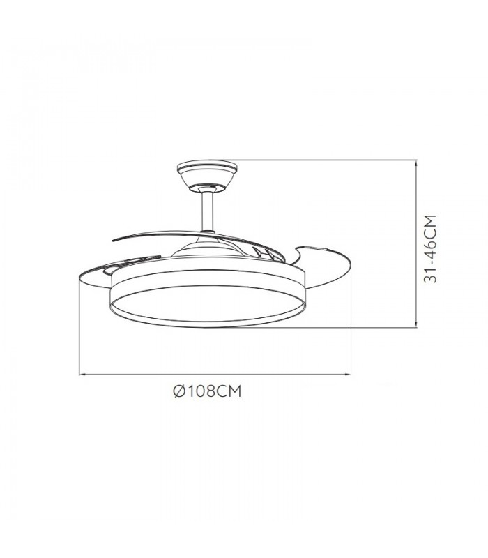 Ventilador de Techo MANDARIN Negro/Oro DC 72W 7200Lm 3 Aspas CCT