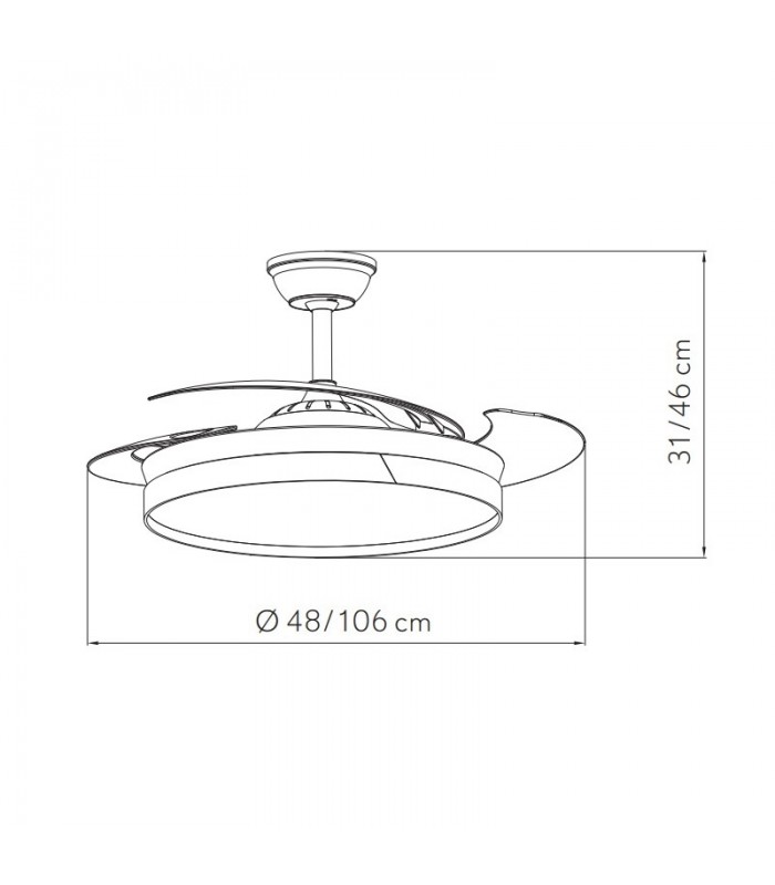 Ventilador Emperador DC 72W 7200Lm 3 Aspas Negro/Haya CCT