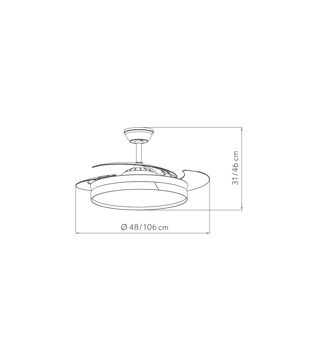 Ventilador Emperador DC 72W 7200Lm 3 Aspas Negro/Haya CCT