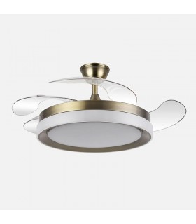 Ventilador Zenit DC 59W 6980Lm 4 Aspas Cuero CCT
