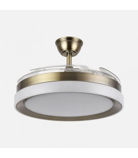 Ventilador Zenit DC 59W 6980Lm 4 Aspas Cuero CCT