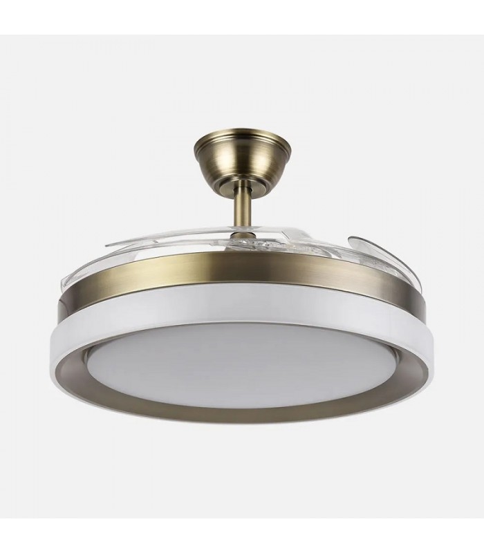 Ventilador Zenit DC 59W 6980Lm 4 Aspas Cuero CCT