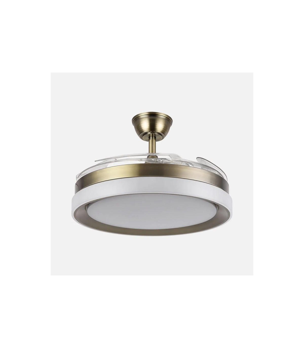 Ventilador Zenit DC 59W 6980Lm 4 Aspas Cuero CCT