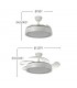 Ventilador Zenit DC 59W 6980Lm 4 Aspas Cuero CCT