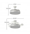 Ventilador Zenit DC 59W 6980Lm 4 Aspas Cuero CCT