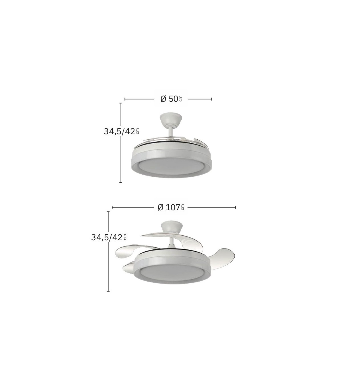 Ventilador Zenit DC 59W 6980Lm 4 Aspas Cuero CCT