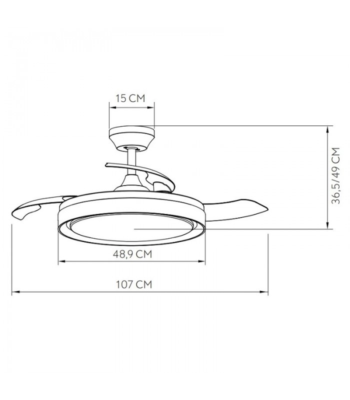 Ventilador Zenit DC 72W 7200Lm 3 Aspas Blanco CCT