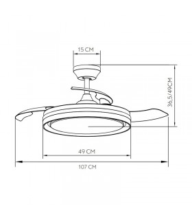 Ventilador Cerrato DC 72W 7200Lm 3 Aspas Niquel CCT