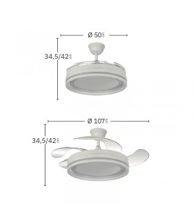 Ventilador Cerrato DC 59W 6980Lm 4 Aspas Cuero CCT