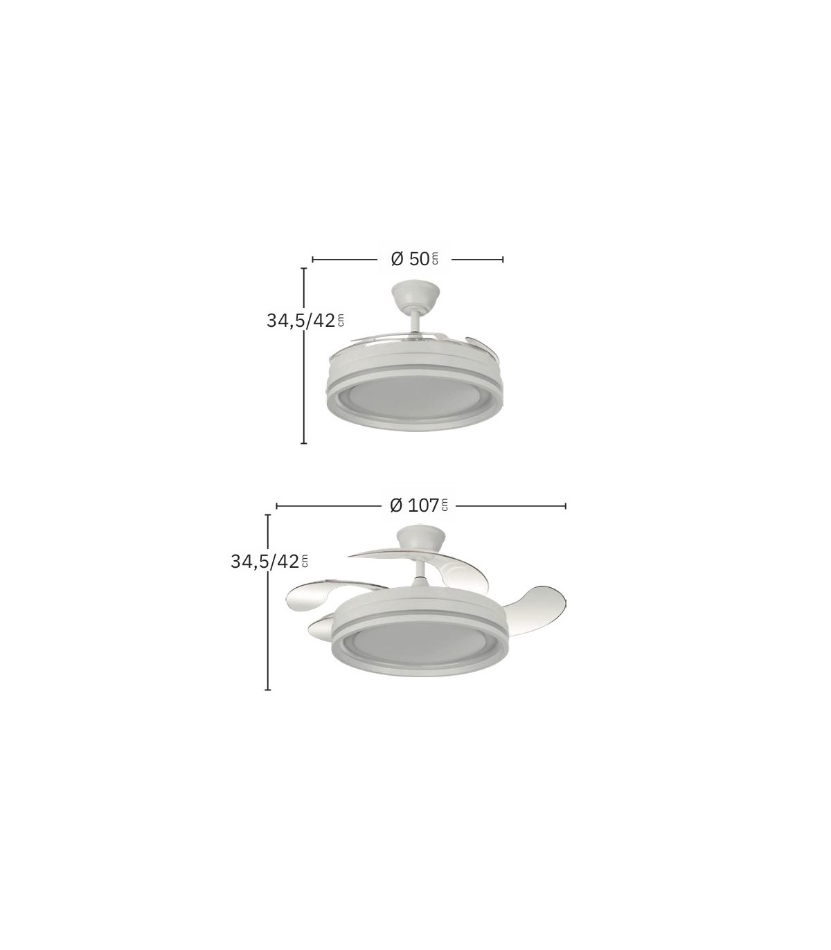 Ventilador Cerrato DC 59W 6980Lm 4 Aspas Cuero CCT