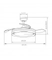 Ventilador Blondi DC 72W 7200Lm 3 Aspas Negro/Haya CCT
