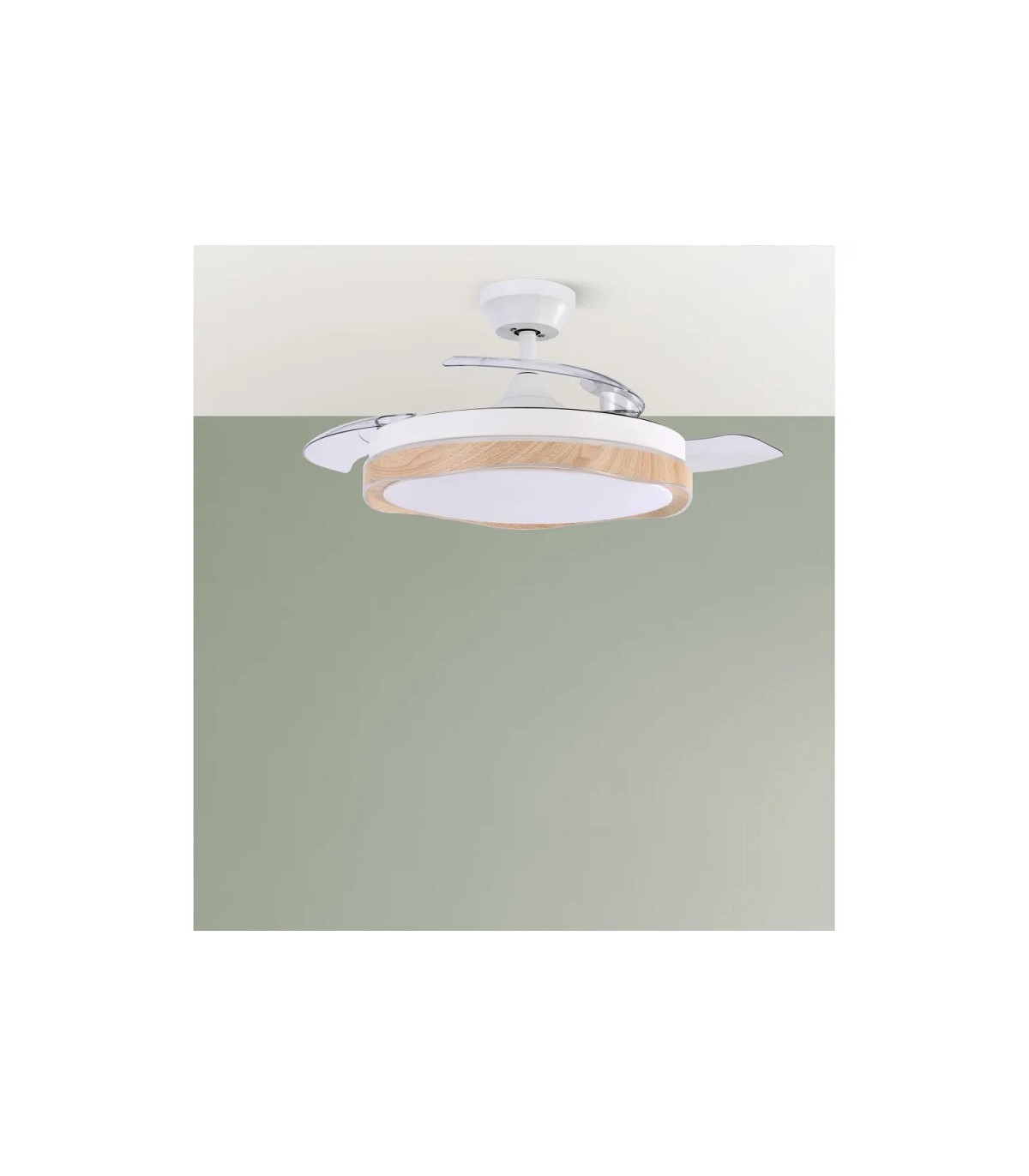 Ventilador Blondi DC 72W 7200Lm 3 Aspas Blanco/Haya CCT