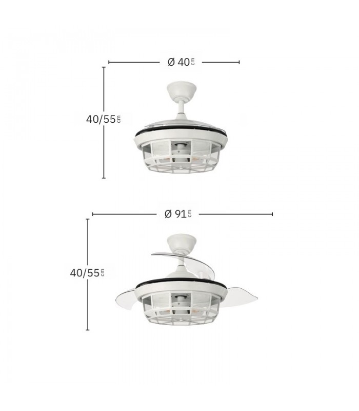 Ventilador de Techo TORNADO-XS DC 3 Aspas 3xE27 Negro