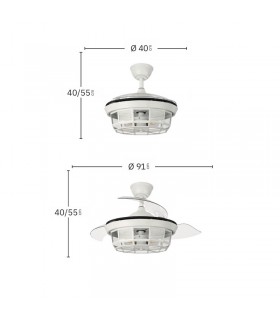 Ventilador de Techo TORNADO-XS DC 3 Aspas 3xE27 Cuero