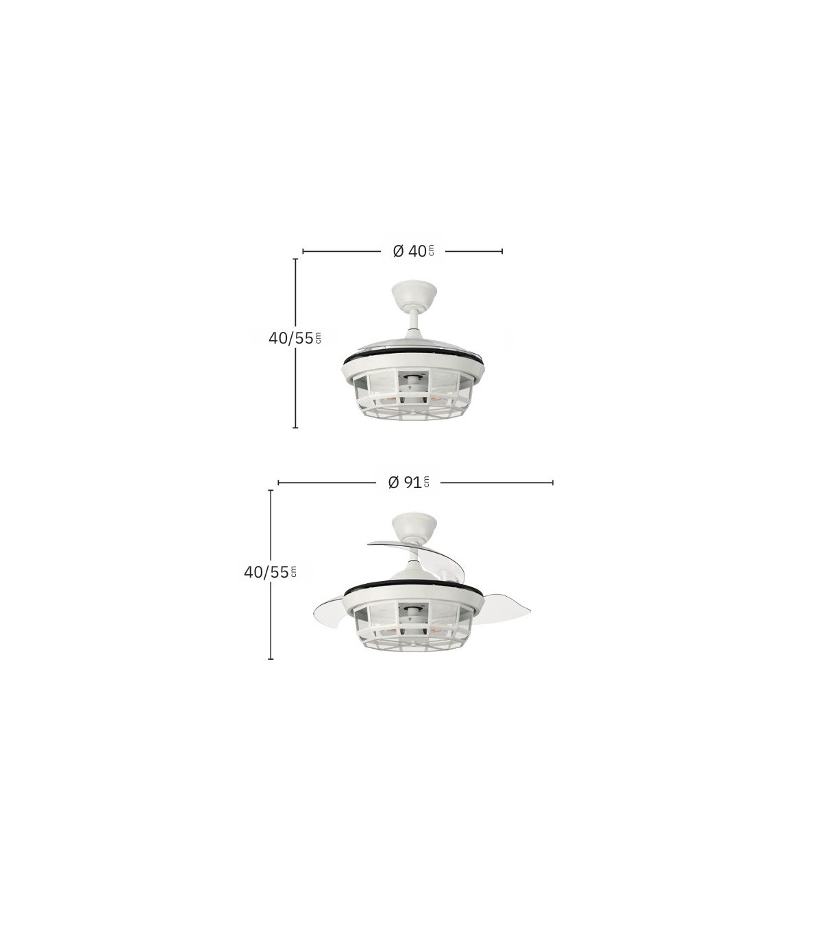 Ventilador de Techo TORNADO-XS DC 3 Aspas 3xE27 Cuero