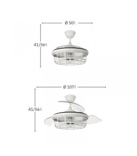 Ventilador de Techo TORNADO DC 3 Aspas 5xE27 Blanco